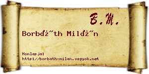Borbáth Milán névjegykártya