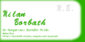 milan borbath business card